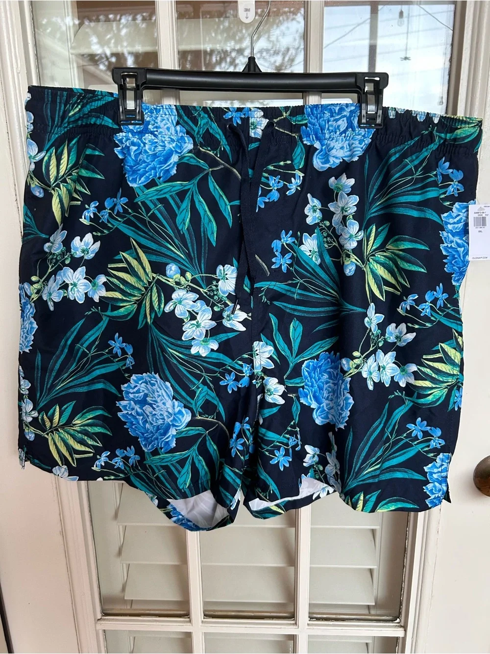 Old Navy Men's Navy Blue Floral Swim Bermudas